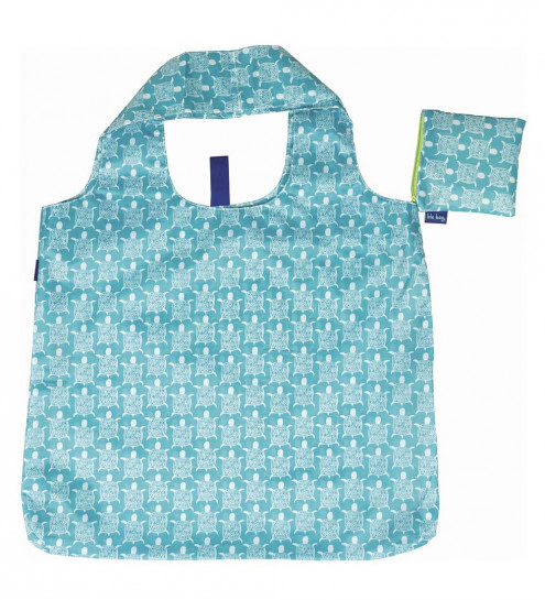 blue reusable shopping bag